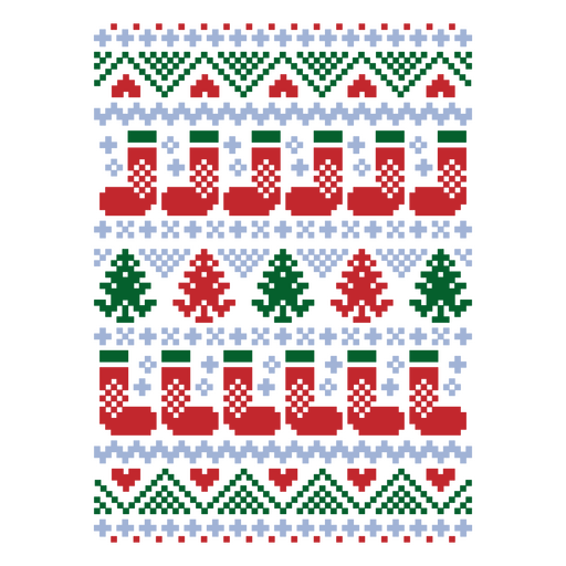 Christmas sweater with red, green, and blue colors PNG Design