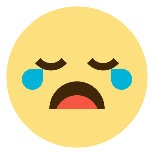 Emoticon amarelo com lágrimas Desenho PNG