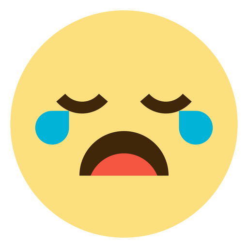 Yellow emoticion with tears on it PNG Design