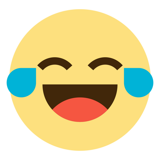Emoji sonriente con ojos azules. Diseño PNG