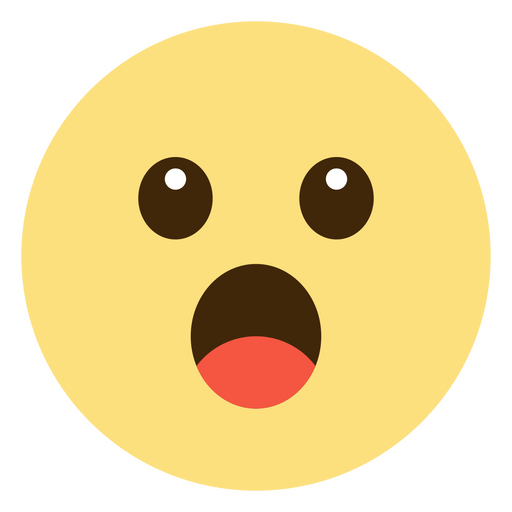 Yellow emoticion with an open mouth PNG Design