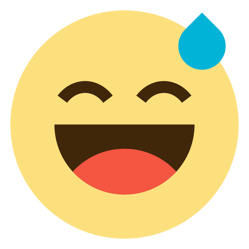 Emoticon sorridente com uma gota d?água Desenho PNG