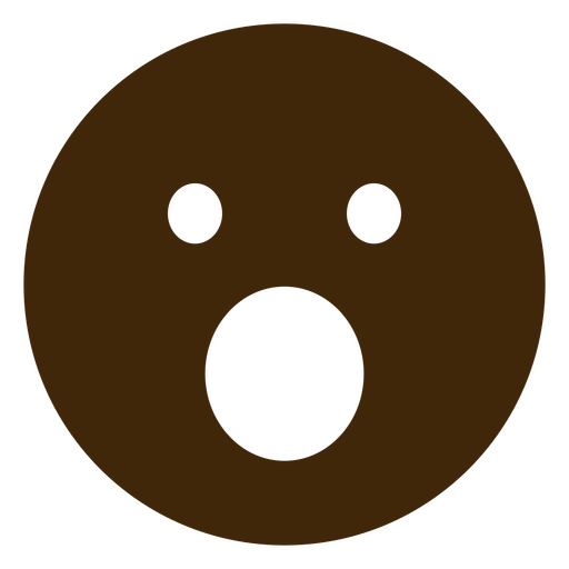Icono de cara de grito marrón Diseño PNG