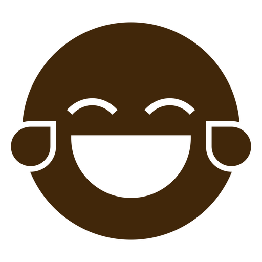 Brown smiling emoticon PNG Design