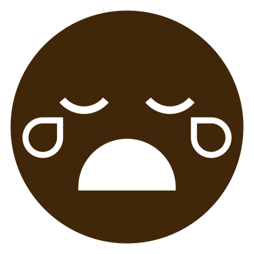 Brown emoticon with a sad face PNG Design