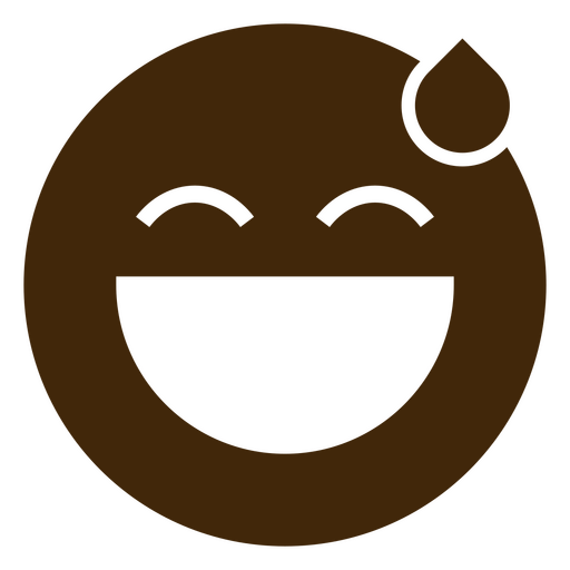 Design de emoji feliz e sorridente com gota de suor Desenho PNG