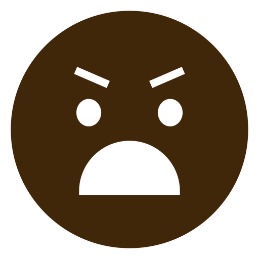 emoticon com raiva marrom Desenho PNG
