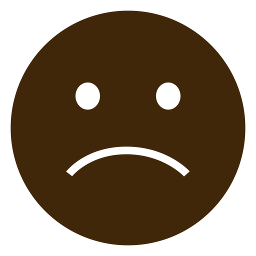 Braunes trauriges Emoticon PNG-Design