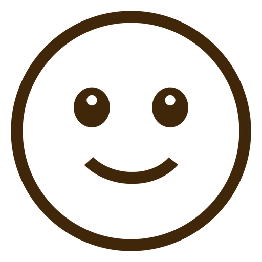 Ícone de rosto sorridente marrom Desenho PNG