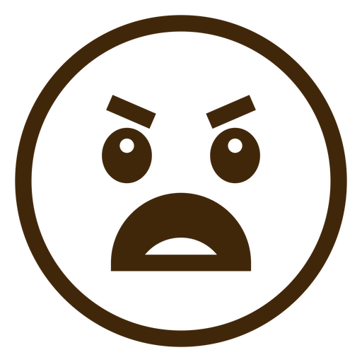 Brown angry emoticon PNG Design