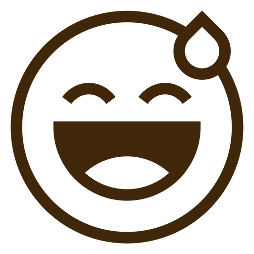 Brown smiley face with a drop of water PNG Design