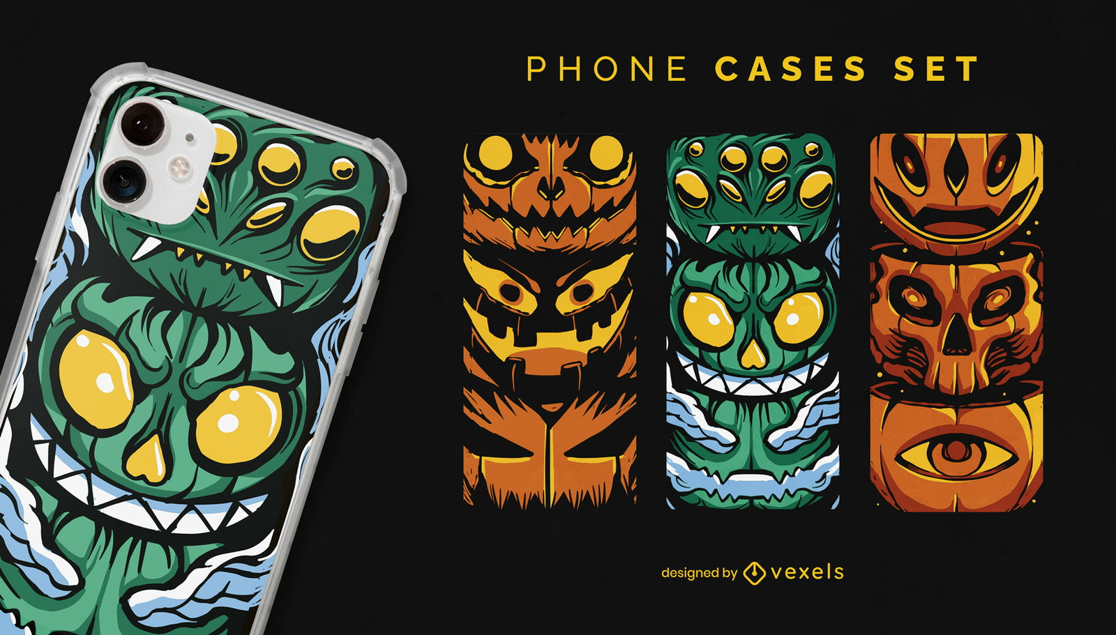 Juego de fundas para teléfono de Halloween Jack o Lanterns