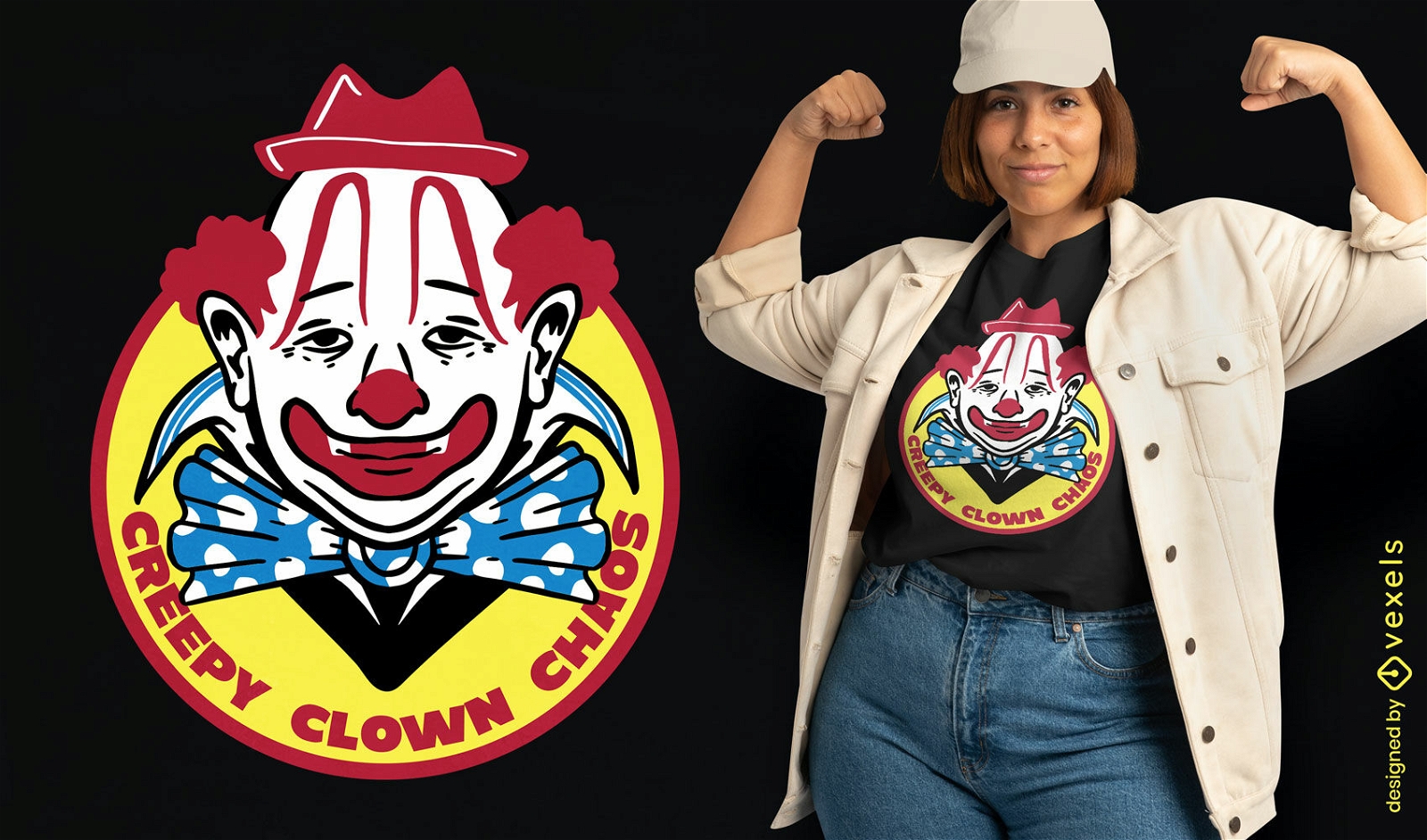 Gruseliges Clown-Chaos-T-Shirt-Design