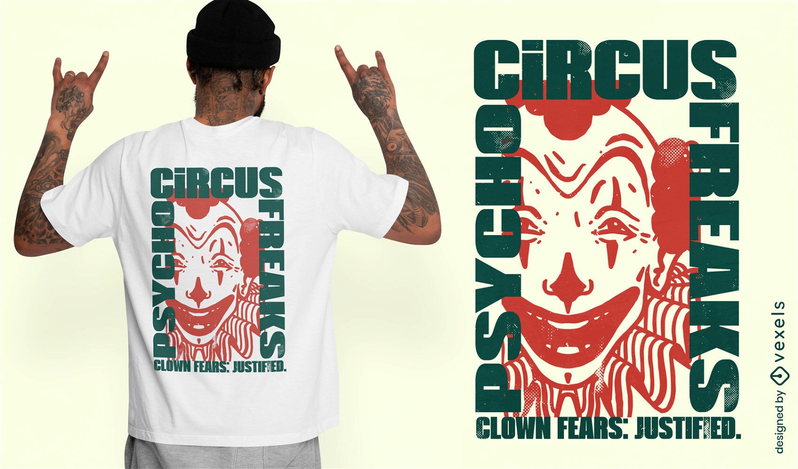 Design de camiseta de palhaço de circo psicopata