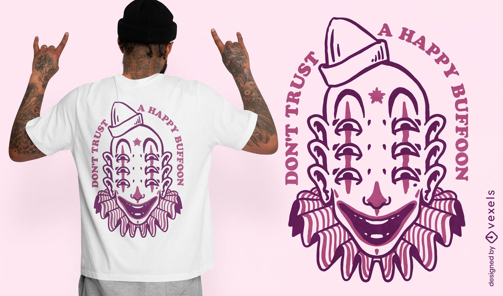 Design de camiseta de bufão feliz