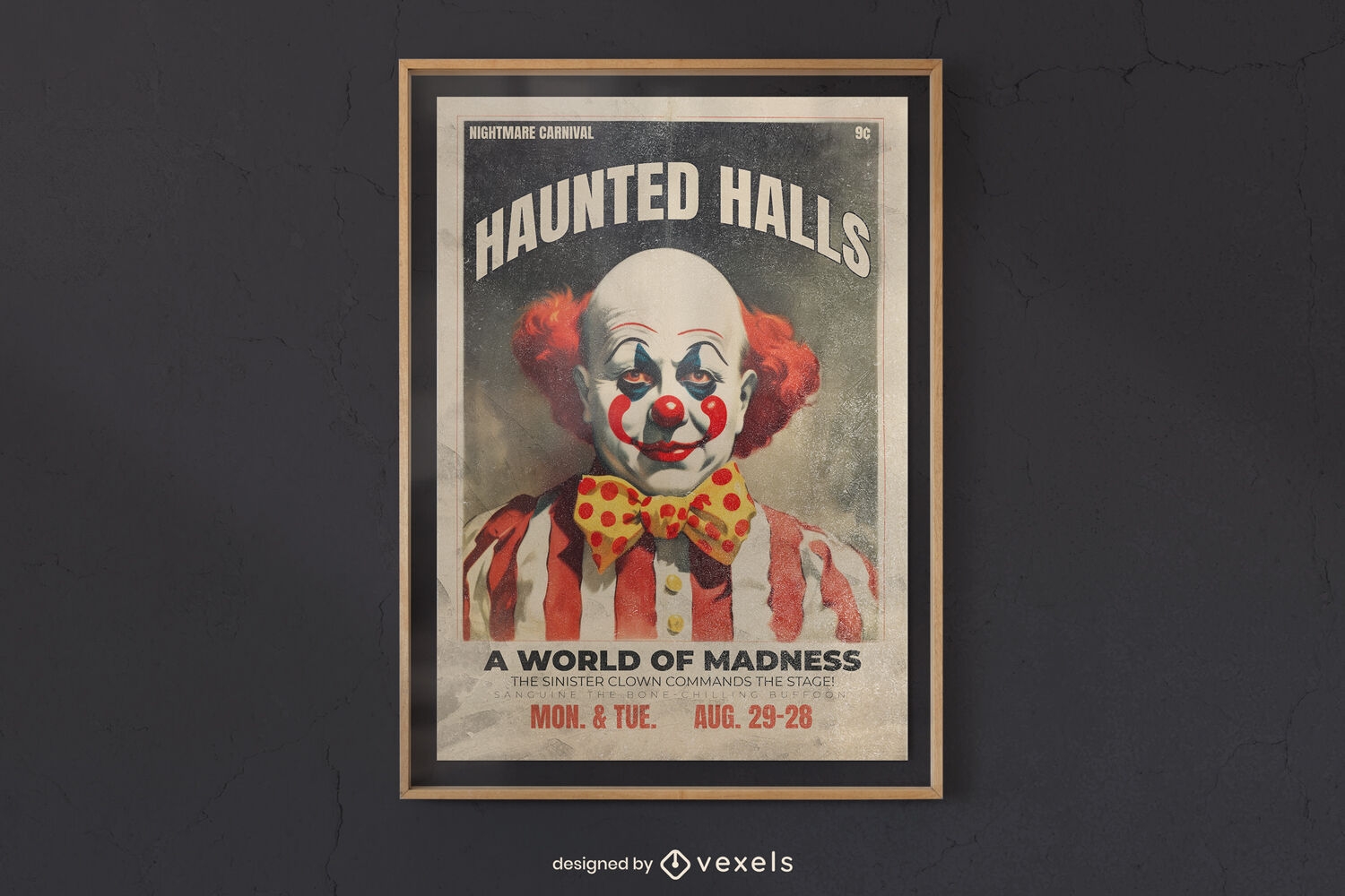 Gruseliges Clown-realistisches Plakatdesign