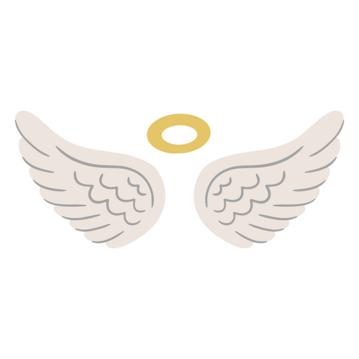 Elegant angel wings with halo graphic PNG Design