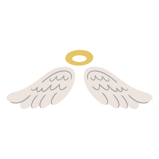 Asas de anjo ilustrativas com design de halo para vestuário Desenho PNG