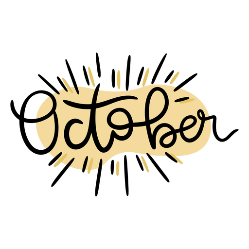 Design de letras divertido para outubro Desenho PNG