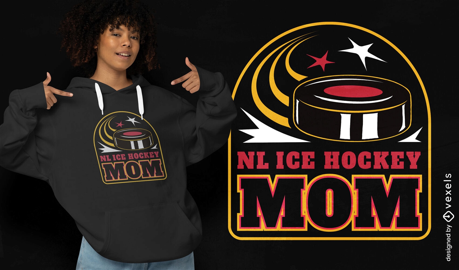 Dise?o de camiseta de mam? de hockey sobre hielo de la nhl.