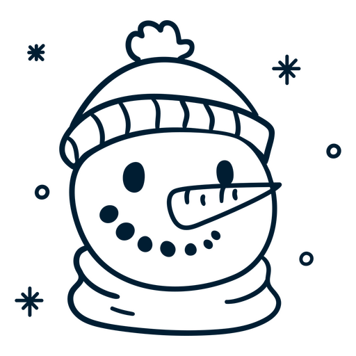 Ilustración divertida de muñeco de nieve para decoración invernal Diseño PNG