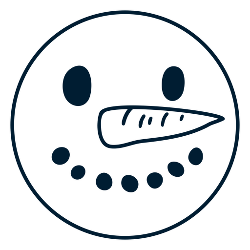 Minimalistisches Schneemanngesichtsdesign PNG-Design