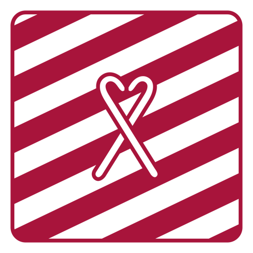 Charmantes Zuckerstangen-Herz-Design PNG-Design