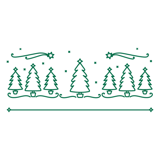 Diseño de árbol de Navidad caprichoso con estrellas festivas. Diseño PNG