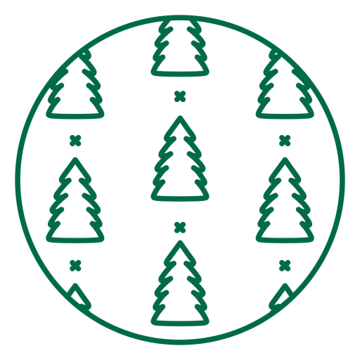 Árboles de Navidad en círculo. Diseño PNG