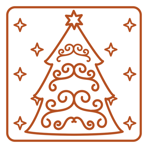 Elegante gewirbelte Weihnachtsbaumillustration PNG-Design
