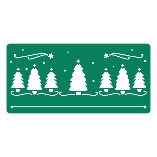 Christmas tree stencil on a green background PNG Design