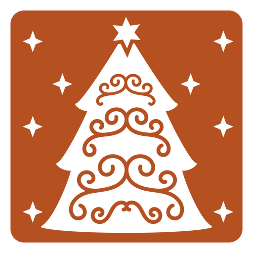 Árvore de natal em fundo laranja Desenho PNG