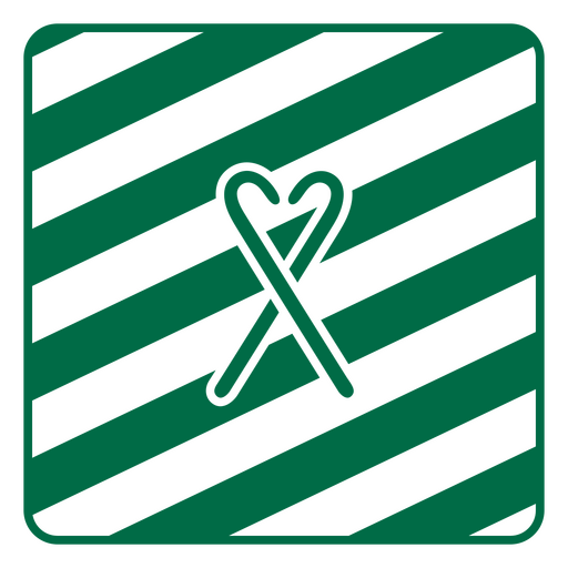 Playful heart crossed design on striped background PNG Design
