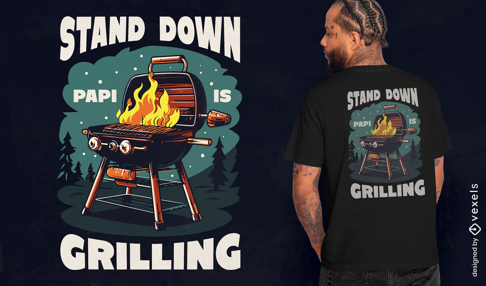 Papi grillt T-Shirt-Design