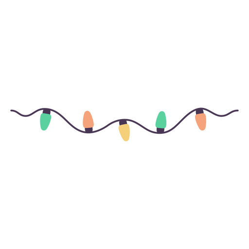 Colorful holiday string lights illustration PNG Design