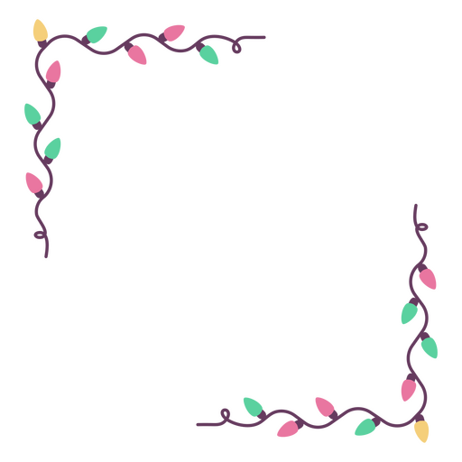 Whimsical holiday light border design PNG Design