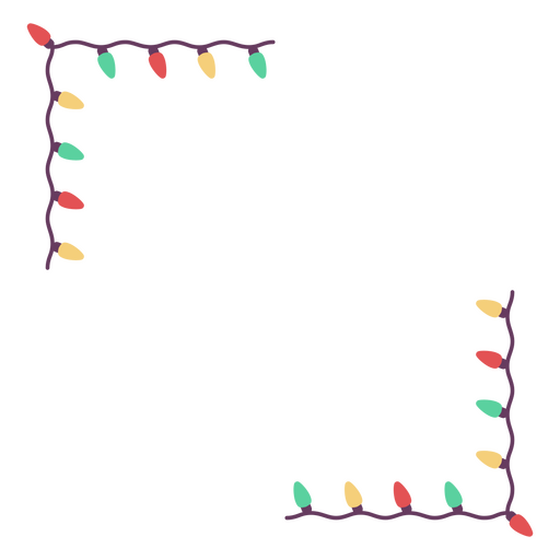 Christmas lights in the shape of a square PNG Design