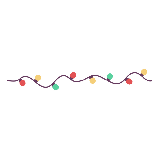 Ilustración divertida de luces navideñas de cadena Diseño PNG