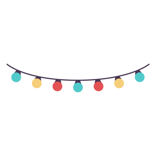 Colorful string light illustration PNG Design