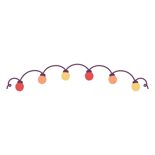 Colorful string lights design PNG Design