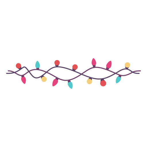 Playful decorative light string illustration for festive designs PNG Design
