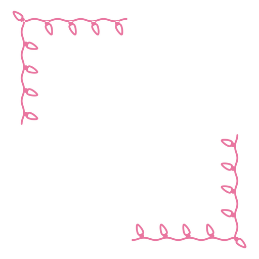 Verspieltes rosa Weihnachtslichter-Rahmendesign PNG-Design