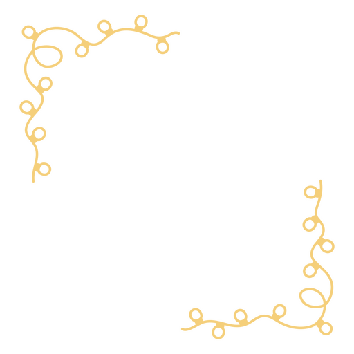 Elegante diseño de esquina decorativa con remolinos amarillos. Diseño PNG