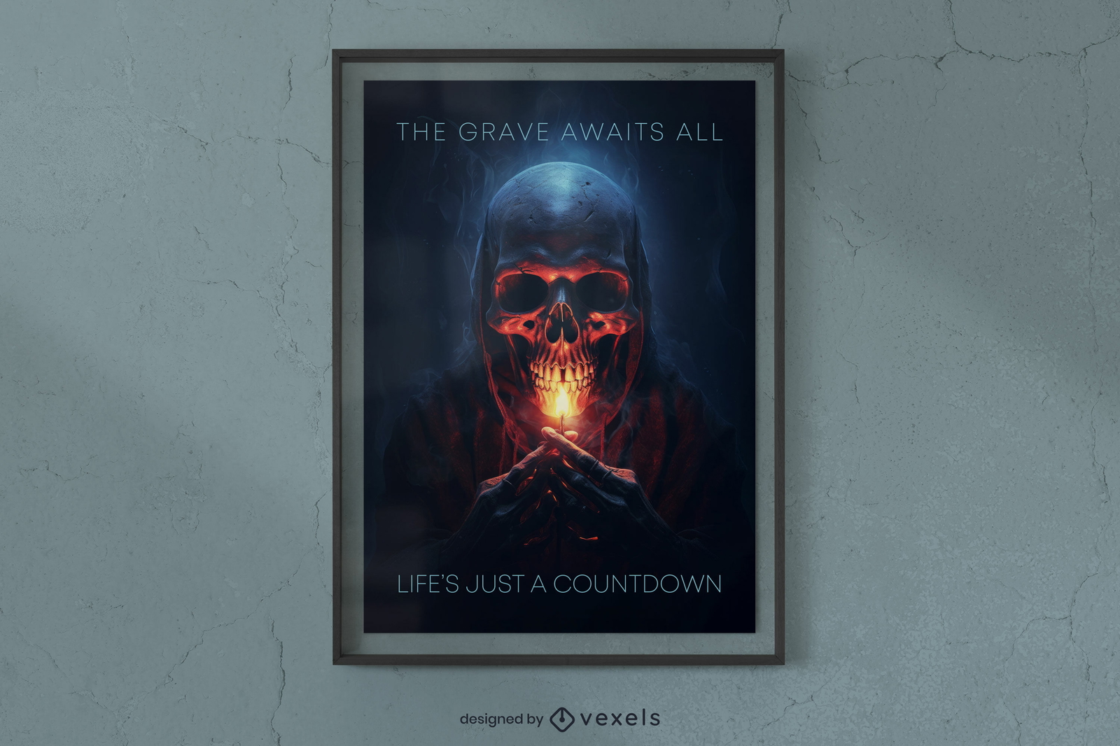 Diseño de cartel de película de terror realista Grim Reaper