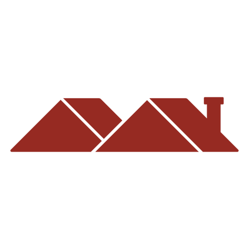 Logotipo rojo con techo rojo. Diseño PNG