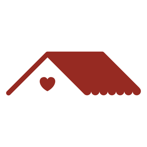 Casa roja con un corazón. Diseño PNG