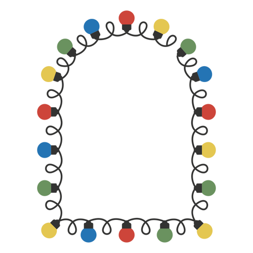 Ilustración caprichosa de un borde de luces navideñas Diseño PNG