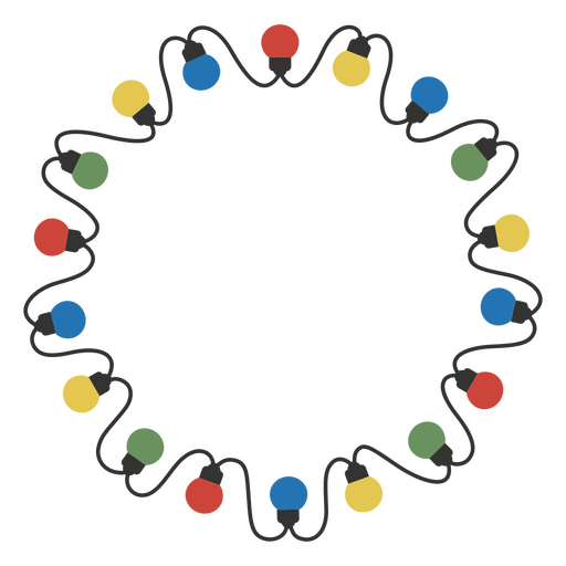 Christmas lights in a circle PNG Design