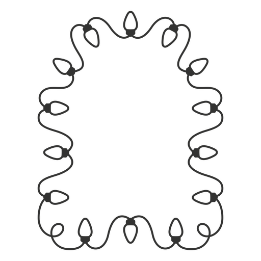 Imagem em preto e branco de uma moldura de Natal Desenho PNG