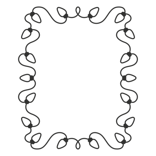 Black and white image of an ornamental frame PNG Design